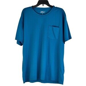 Dickies Men's Shirt Short Sleeve Size Large Turquoise Blue 1 Pocket Work Shirt
